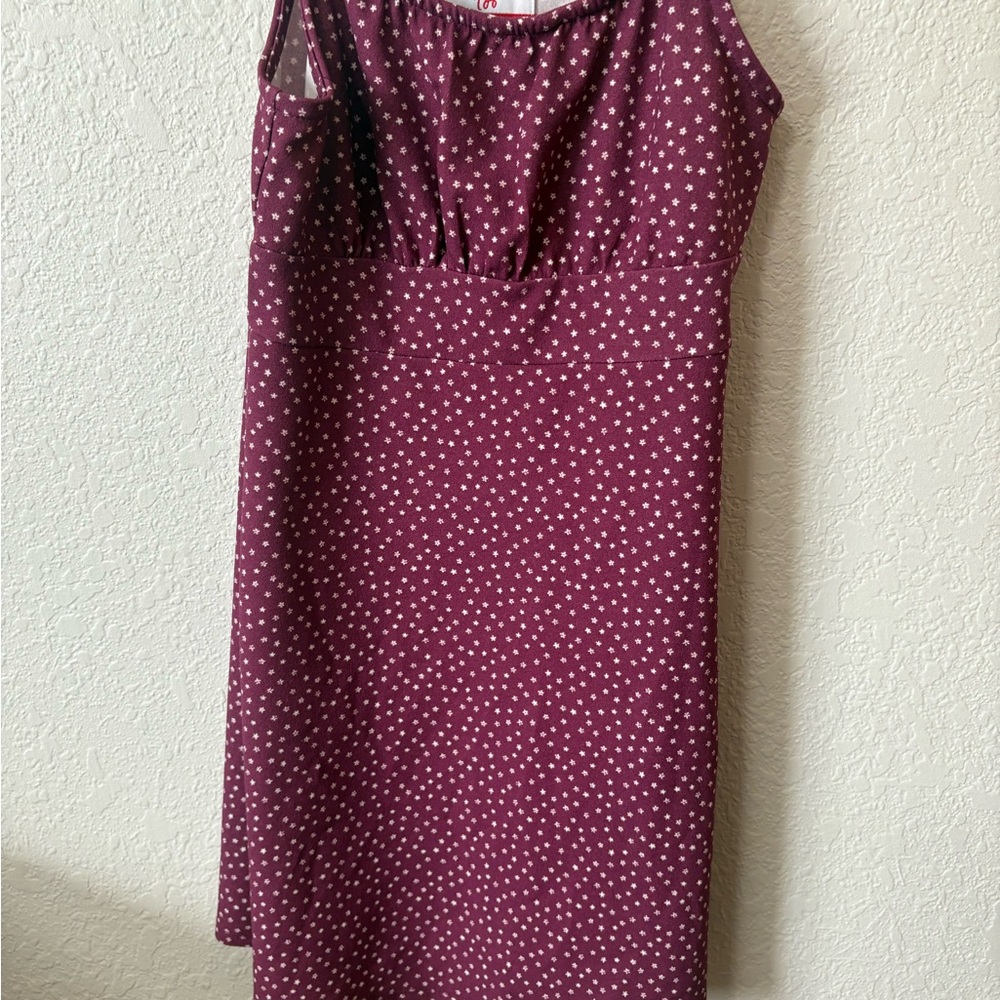 Limited Too Burgundy Polka Dot Midi Dress